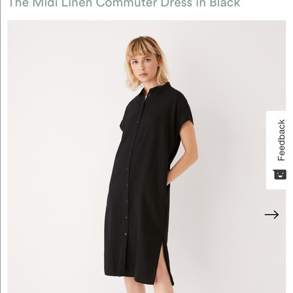 Frank & Oak - The Midi Linen Commuter Dress - NWT - Picture 15 of 16